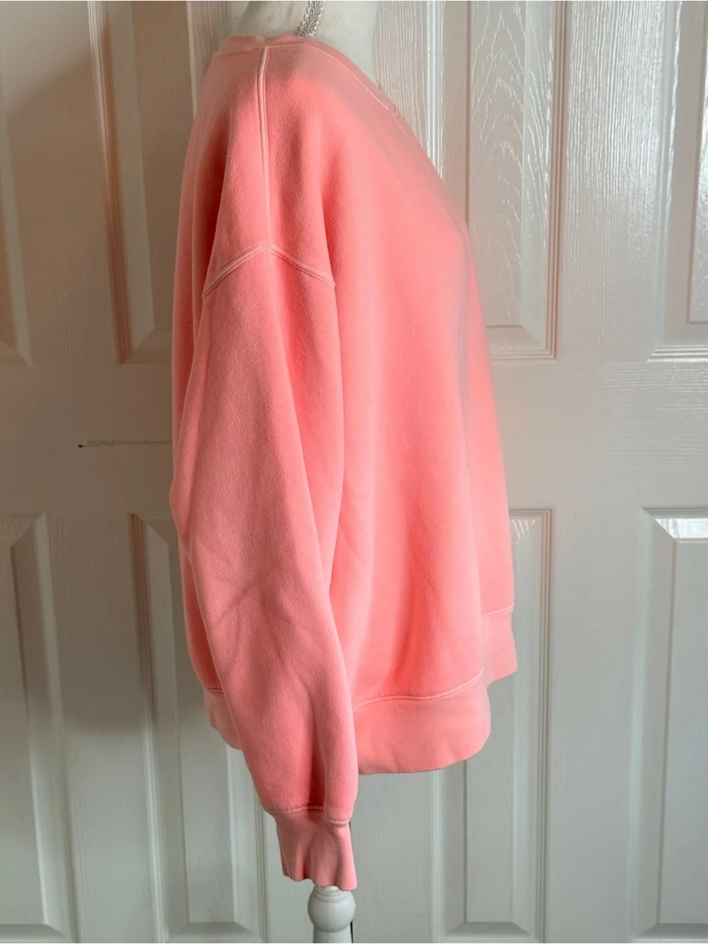 J. Crew Heritage Fleece Oversized Crewneck Sweatshirt L Brilliant Peony EUC